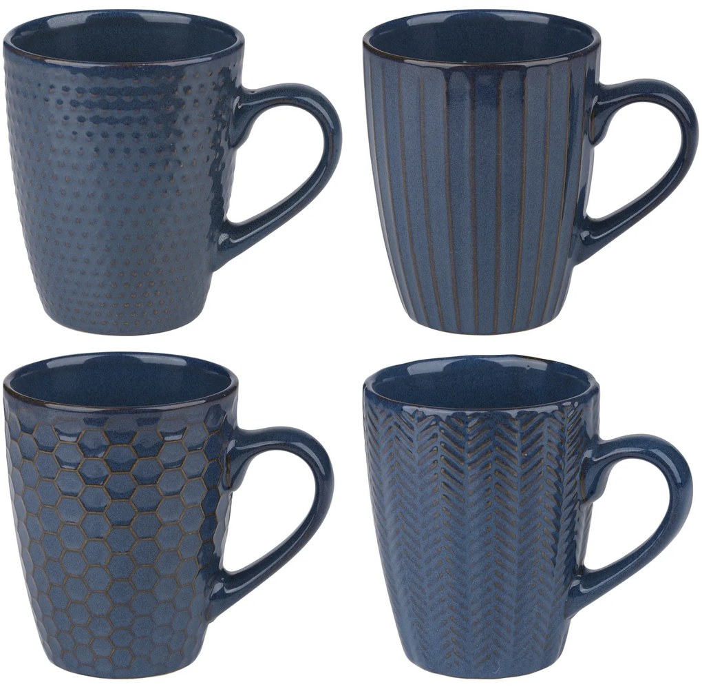 Κούπα Reactive Glaze Μπλε Σε 4 Σχέδια