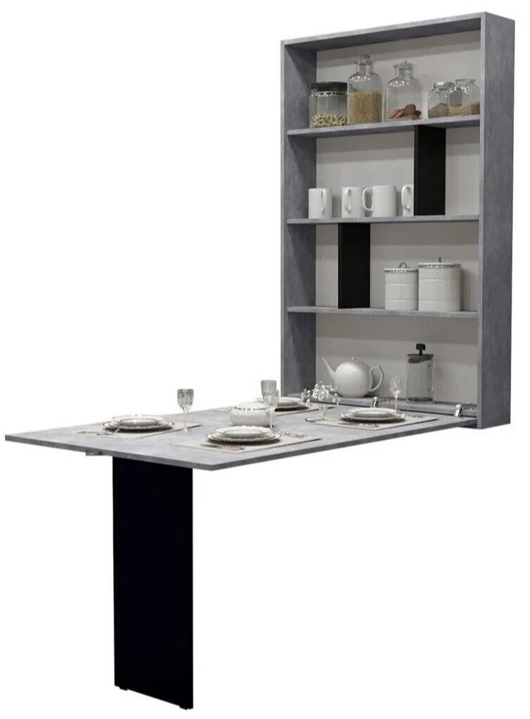 Τραπέζι Hartford 428, Σκυρόδεμα, Μαύρο, 73x80x130cm, 39 kg, Πλαστικοποιημένη μοριοσανίδα | Epipla1.gr