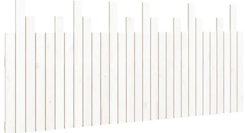 vidaXL Κεφαλάρι Τοίχου Λευκό 185x3x80 εκ. από Μασίφ Ξύλο Πεύκου