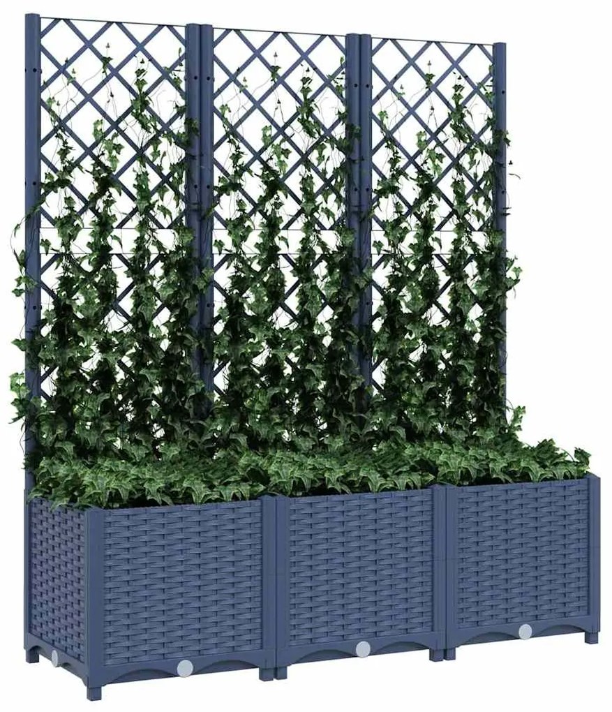 vidaXL Ζαρντινιέρα Κήπου με Καφασωτό Μπλε Γκρι 120x40x136 εκ. από PP