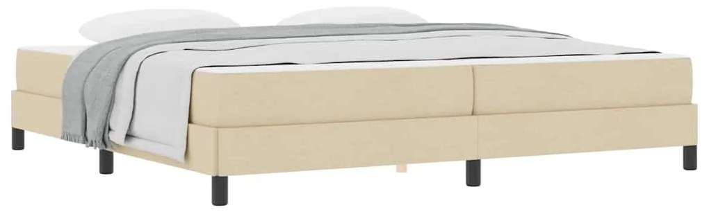 vidaXL Κρεβάτι με ελατήρια με στρώμα Κρεμ 200 x 200 cm ύφασμα