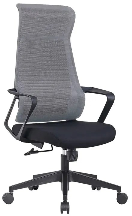 WOODWELL BF2990  Πολυθρόνα Γραφείου Διευθυντή, Mesh Γκρι, Ύφασμα Μαύρο 73x67x118/128cm ΕΟ616,2
