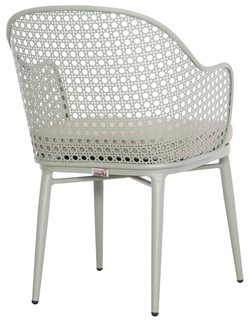 Καρέκλα - Πολυθρόνα OREGO C6268.06 Αλουμινίου Φυστικί με Μαξιλάρι Γκρί 56x59x81Υ εκ. 56x59x81 εκ.