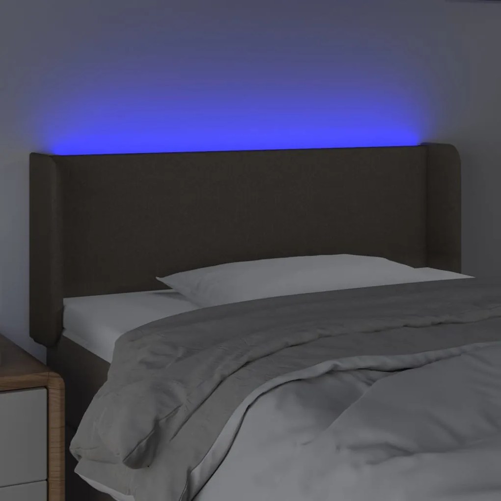 vidaXL Κεφαλάρι Κρεβατιού LED Taupe 103x16x78/88 εκ. Υφασμάτινο