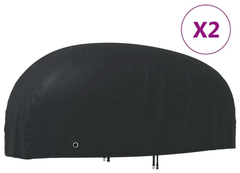 vidaXL Κουκούλες Μηχανής 2 τεμ. Μαύρες 245x105x125 εκ. Ύφασμα Oxford