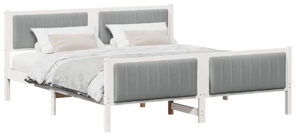 vidaXL Σκελετός Κρεβατιού Λευκό και ανοιχτό γκρι 180 x 200 cm