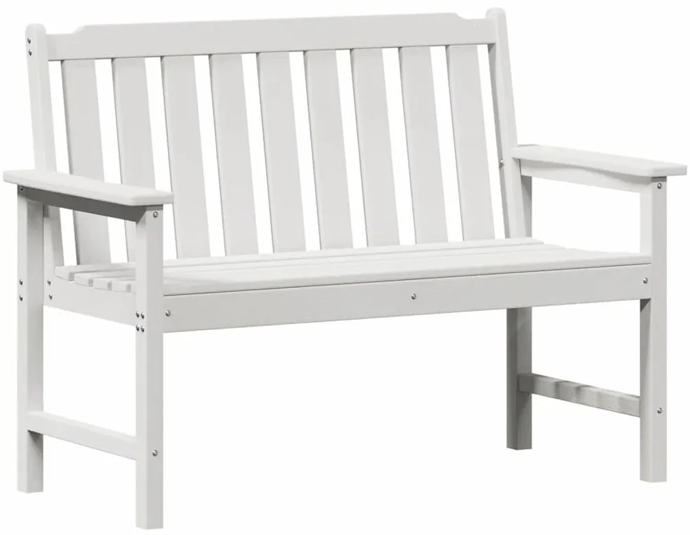 vidaXL Παγκάκι κήπου με μαξιλάρι Λευκό 120 x 59 x 88 εκ HDPE