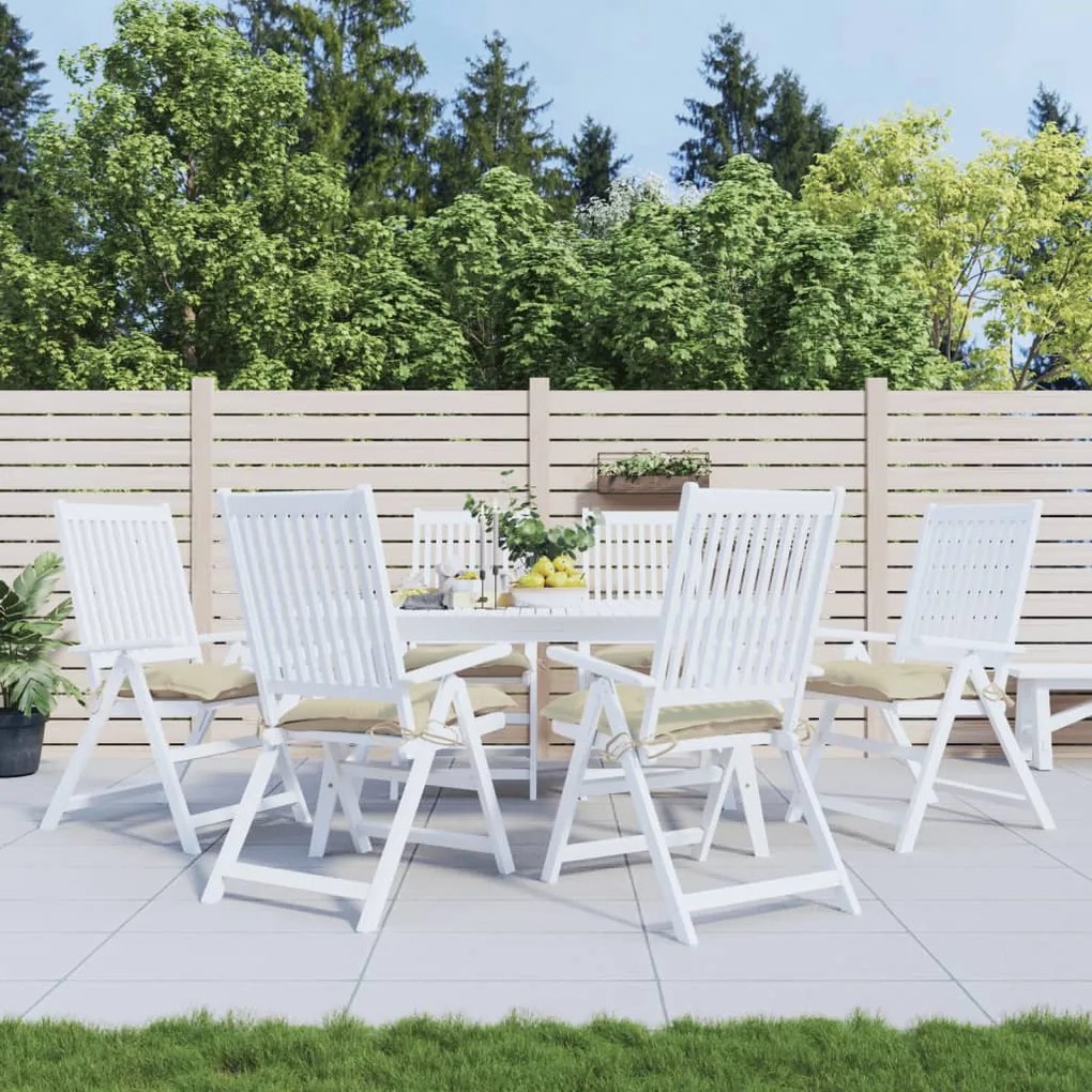 vidaXL Μαξιλάρια Καρέκλας Κήπου 6 τεμ. Μπεζ 50x50x7 εκ. Υφασμάτινα