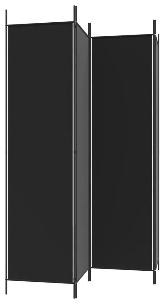 vidaXL Διαχωριστικό Δωματίου με 4 Πάνελ Μαύρο 200x200 εκ. από Ύφασμα
