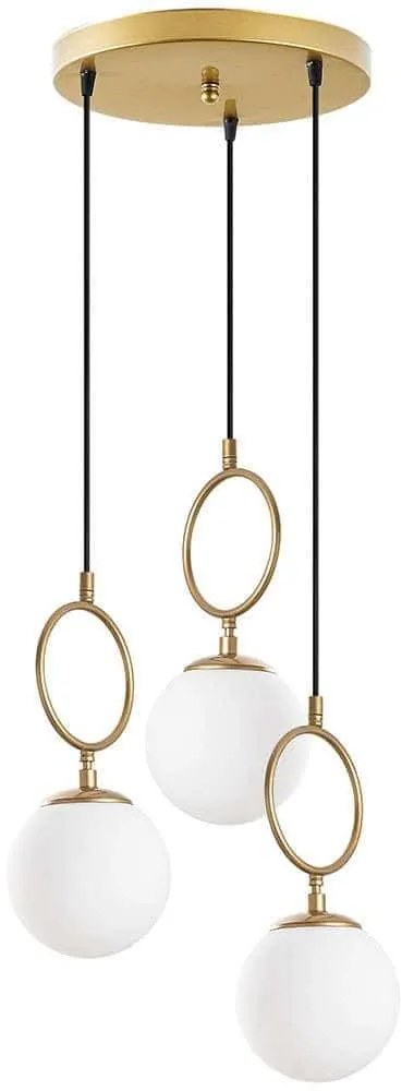 Φωτιστικό Οροφής Ring 942FLG1654 45x45x185cm 3xE14 40W Gold-White Opviq