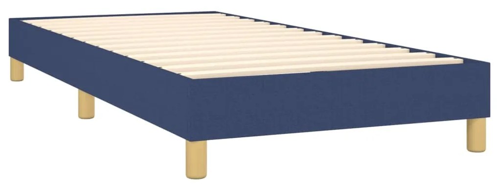 Κρεβάτι Boxspring με Στρώμα Μπλε 90x190 εκ.Υφασμάτινο 3126851