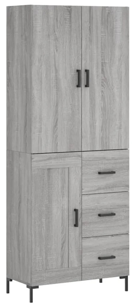 vidaXL Ντουλάπι Γκρι Sonoma 69,5 x 34 x 180 εκ. Επεξεργασμένο Ξύλο