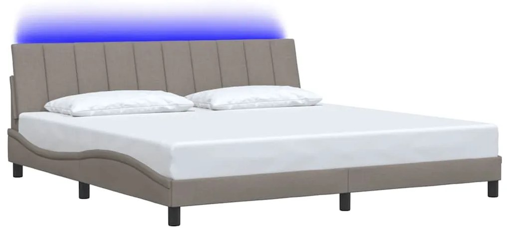 vidaXL Σκελετός Κρεβατιού Χωρίς Στρώμα Taupe 200x200 εκ.Υφασμάτινο