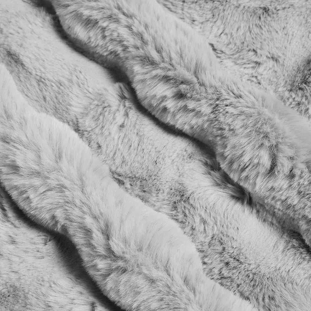 vidaXL Ψεύτικη κουβέρτα από κουνέλι 4 pcs Γκρι 150 x 220 cm