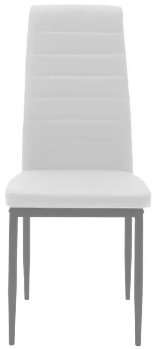 Καρέκλα Parker μέταλλο-PU λευκό-γκρι πόδι 42x48x98εκ 4αδα 42x48x98 εκ.