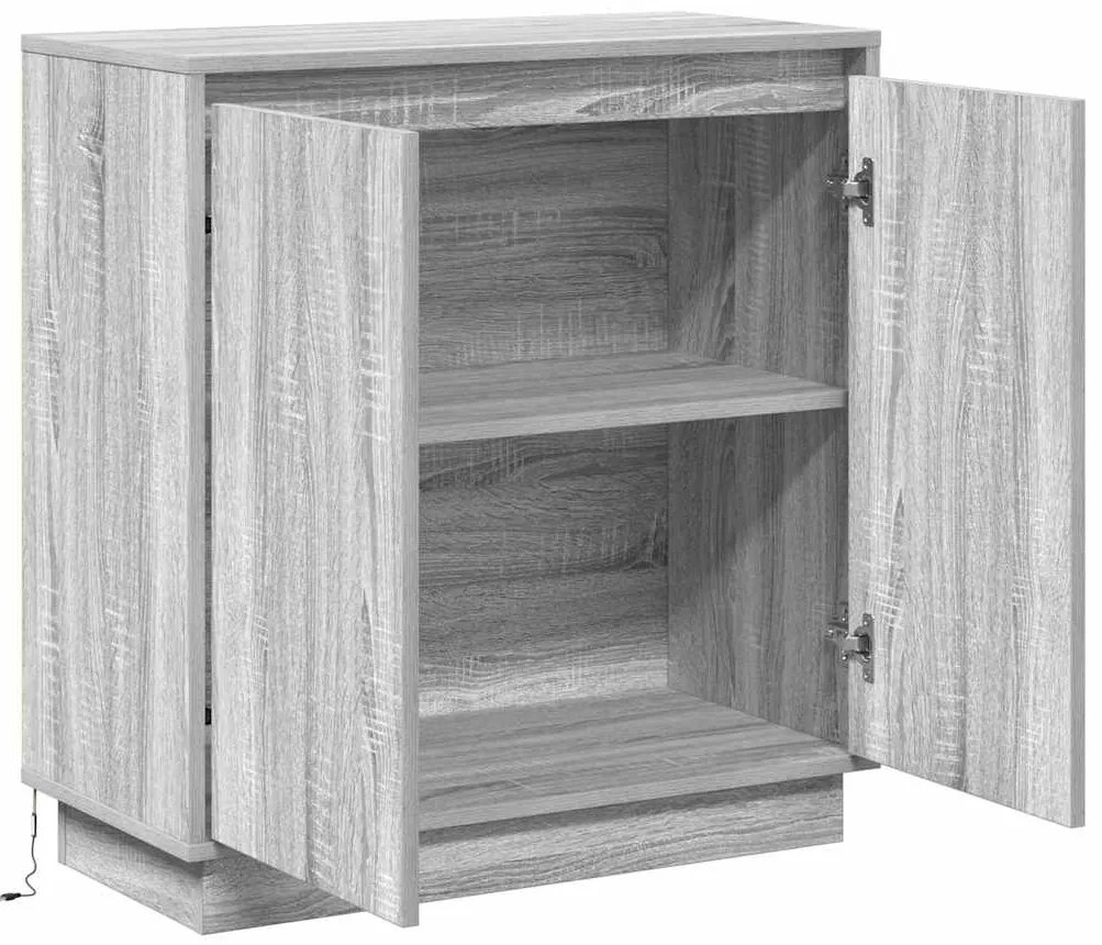 vidaXL Κομοδίνο Γκρίζο Σονομα 71 x 34.5 x 75 εκ. Επεξεργασμένο ξύλο