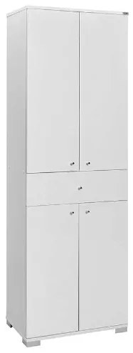 Ντουλάπα δίφυλλη Diamond Λευκό+Λευκό High Gloss 60x187x38cm