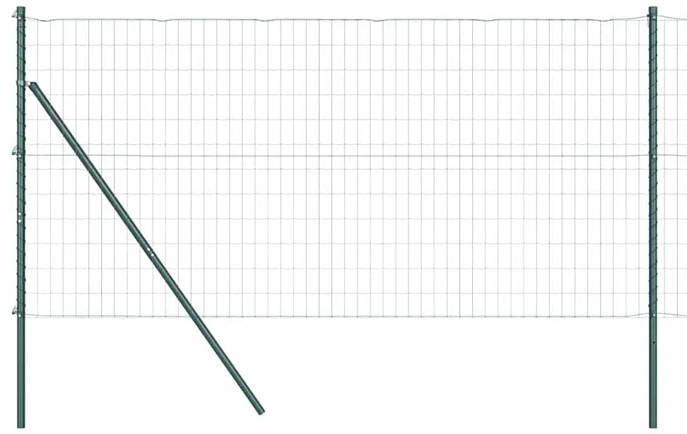 vidaXL Φράχτης με Στήλες. Πράσινο 1.2 x 10 m Ατσάλι