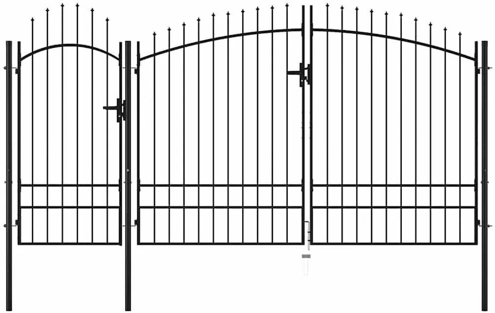 vidaXL Καγκελόπορτα Μαύρη 2,45 x 4 μ. Ατσάλινη