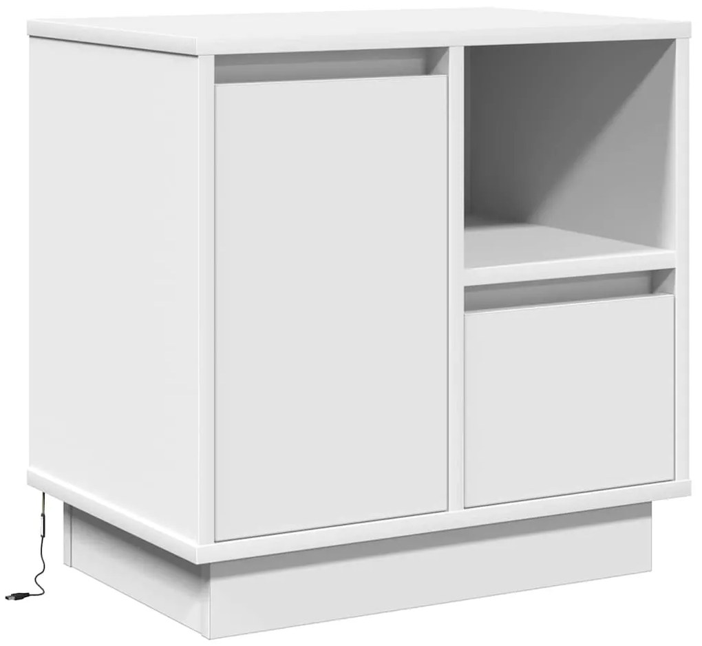 vidaXL Κομοδίνο με 2 pcs Λευκό 50 x 34.5 x 50 εκ. Επεξεργασμένο ξύλο