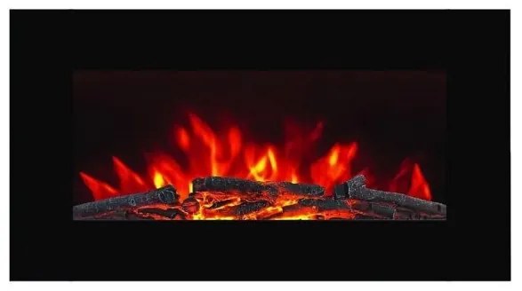 Ηλεκτρικό Τζάκι Επιτοίχιο 2000W Εφέ φλόγας EX100-SLIM3D Hitense-EX100-SLIM3D-Μαύρο EX100-SLIM3D