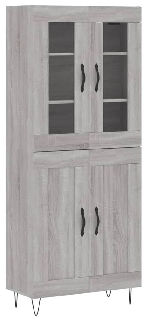 vidaXL Ντουλάπι Γκρι Sonoma 69,5 x 34 x 180 εκ. Επεξεργασμένο Ξύλο
