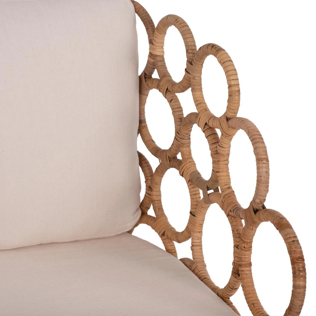 Πολυθρόνα RINGER C9341 Μεταλλική με Φυσικό RAttan 65x69x86Y εκ. 65x69x86 εκ.