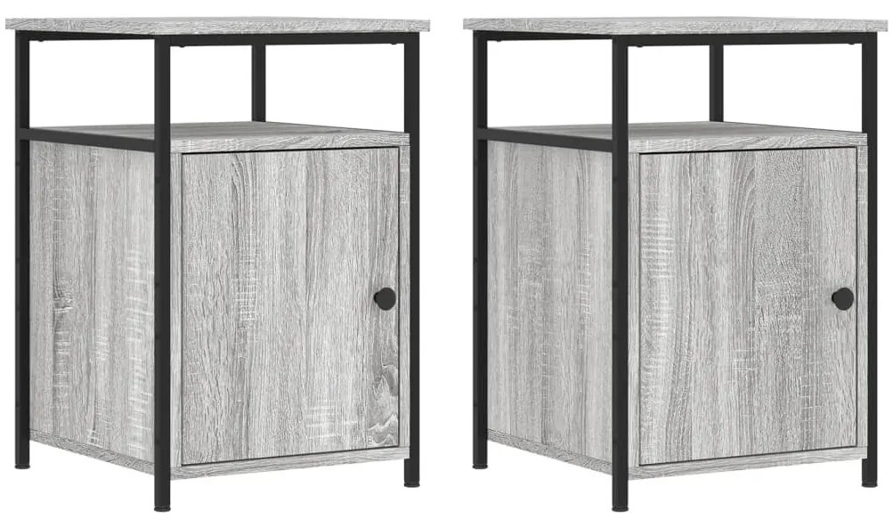 vidaXL Κομοδίνα 2 τεμ. Γκρι Sonoma 40x42x60εκ. από Επεξεργασμένο Ξύλο