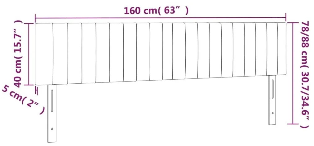 Κεφαλάρια Κρεβατιού 2 τεμ. Ροζ 80 x 5 x 78/88 εκ. Βελούδινο - Ροζ