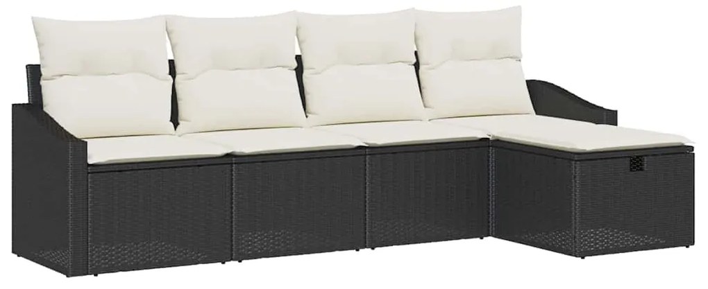 vidaXL Σετ Καναπέ Κήπου 5 pcs Μαύρο 233 x 117 x 85 εκ Πολυ ράταν
