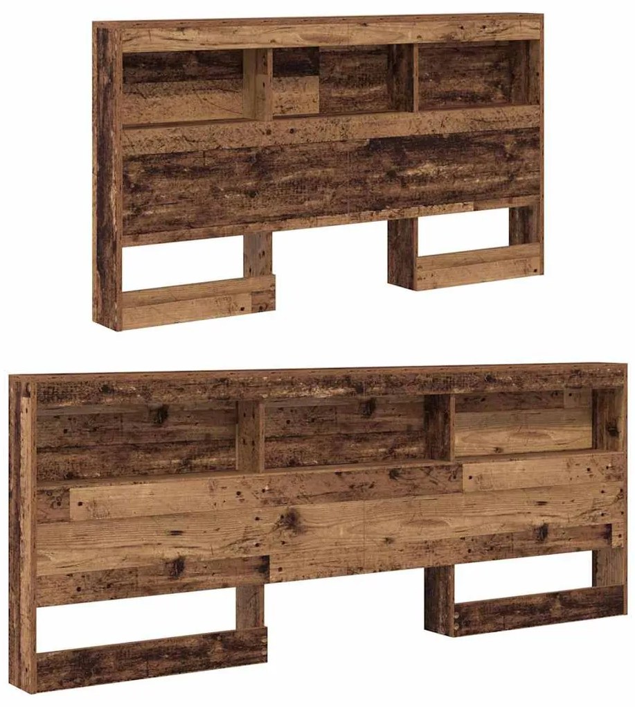 vidaXL Κεφαλάρι Αποθήκης με ράφι Παλιό Ξύλο 160 cm Επεξεργασμένο ξύλο