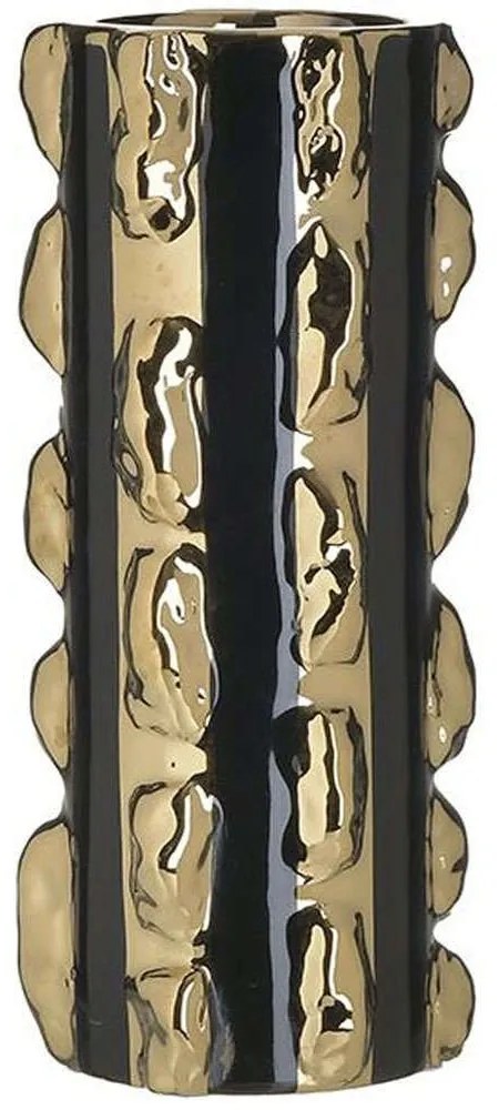 Βάζο Κεραμικό 3-70-619-0046 Φ10x23cm Black-Gold Inart κεραμικο