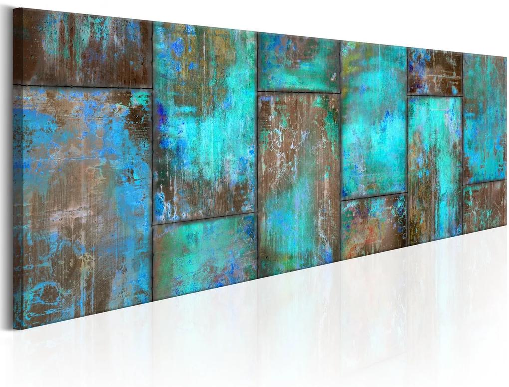 Πίνακας - Metal Mosaic: Blue 135x45