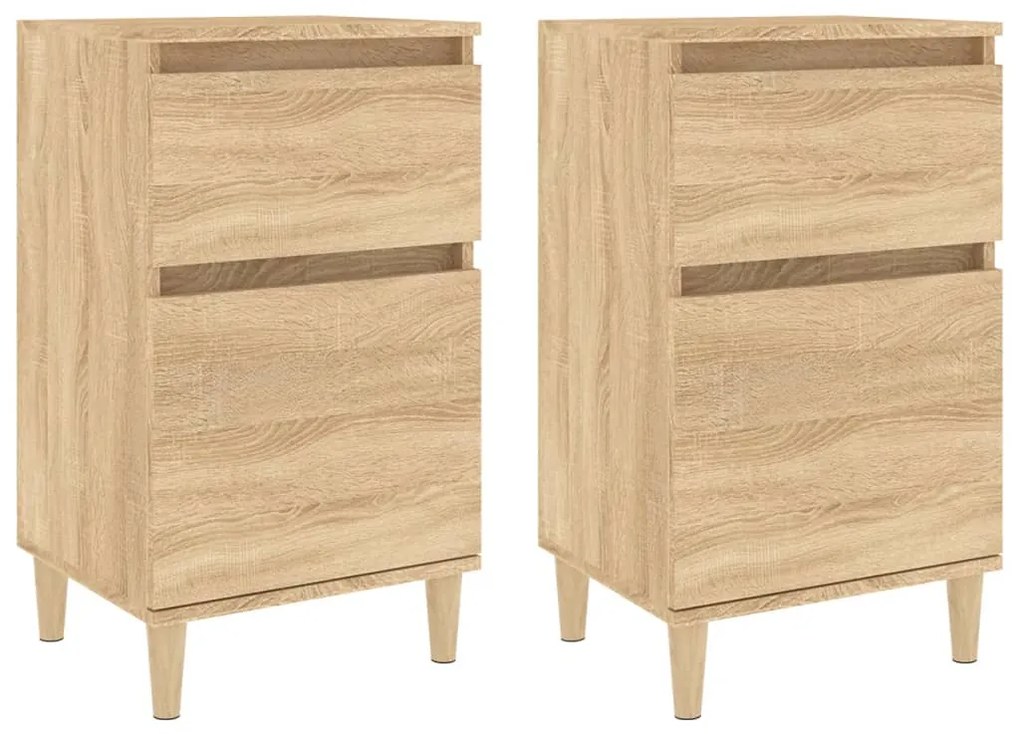 vidaXL Κομοδίνα 2 τεμ. Sonoma Δρυς 40x35x70 εκ.
