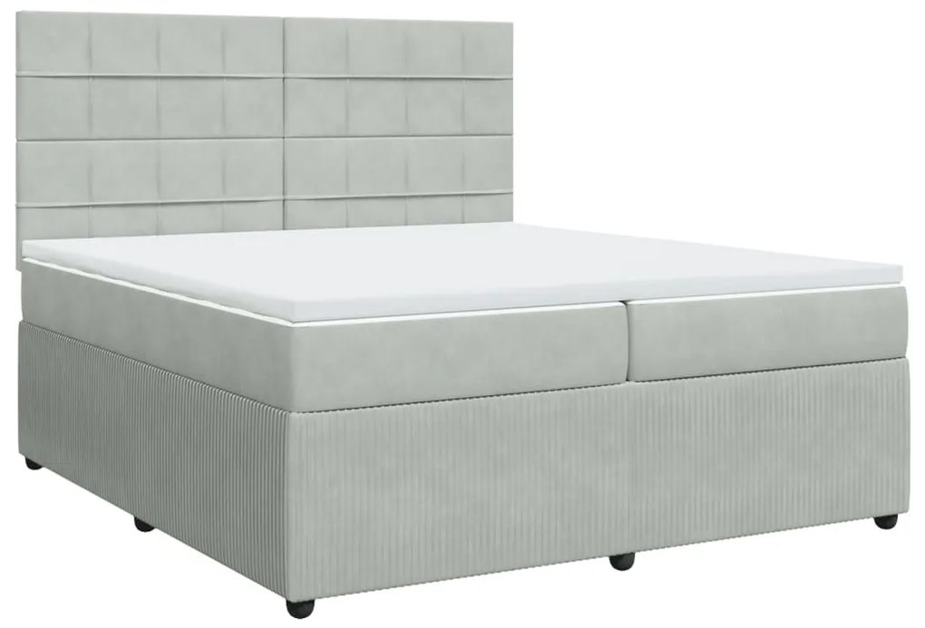 ΚΡΕΒΑΤΙ BOXSPRING ΜΕ ΣΤΡΩΜΑ ΑΝΟΙΧΤΟ ΓΚΡΙ 200X200 ΕΚ. ΒΕΛΟΥΔΙΝΟ 3294730