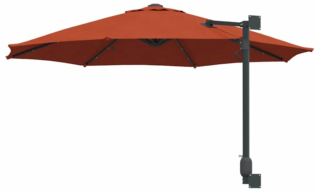 vidaXL Ομπρέλα Κήπου Κόκκινο και Μαύρο 248 x 248 x 148 εκ.