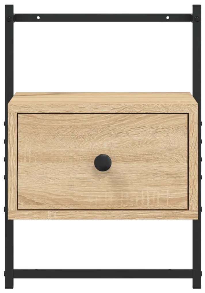 vidaXL Κομοδίνα Επιτοίχια 2 τεμ. Sonoma Δρυς 35x30x51 εκ Επεξεργ. Ξύλο