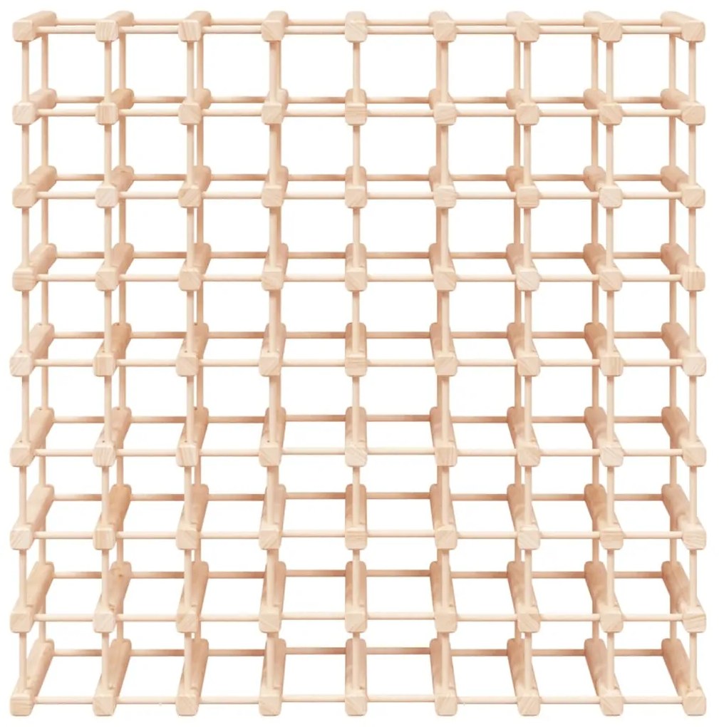 vidaXL Ραφιέρα Κρασιών για 72 Κρασιά 90,5x23x90,5εκ. Μασίφ Ξύλο Πεύκου
