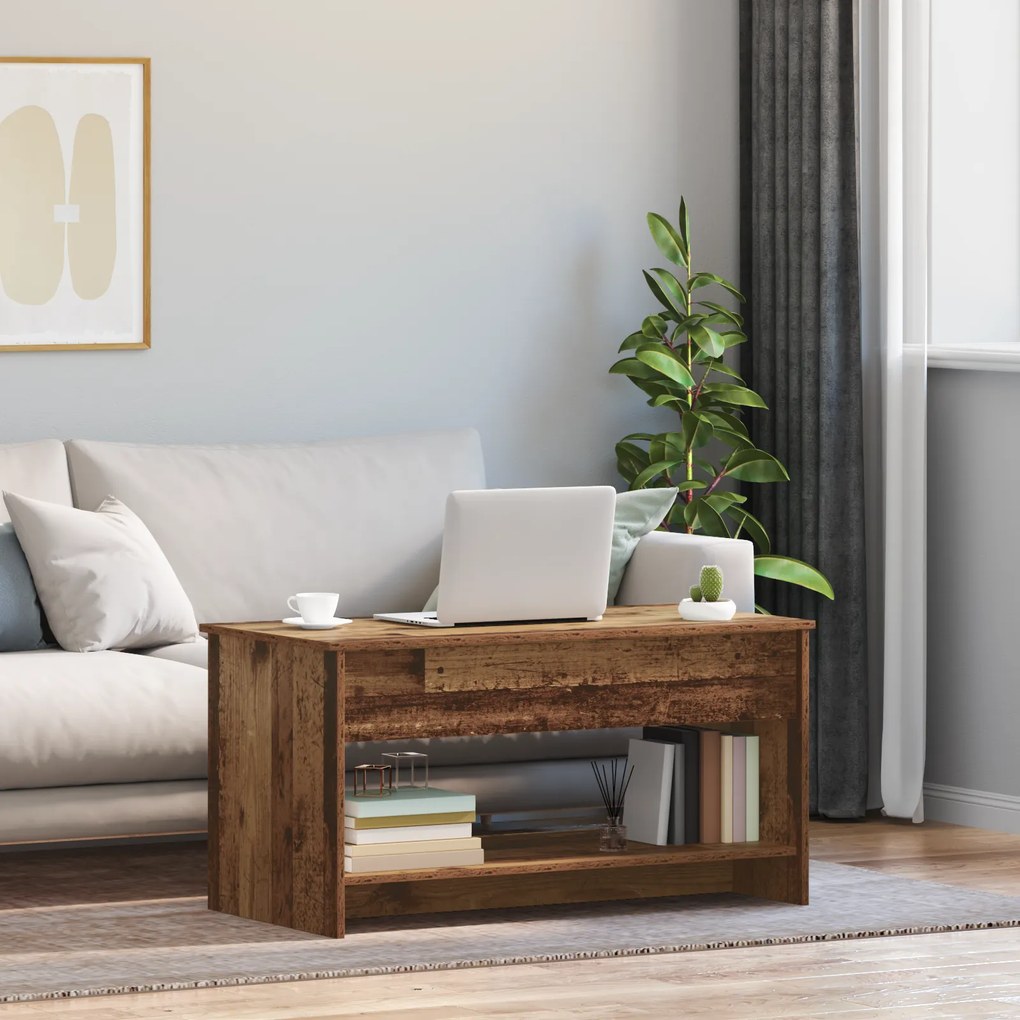 vidaXL Τραπεζάκι σαλονιού Παλαιό ξύλο 102 x 50 x 52.5 cm