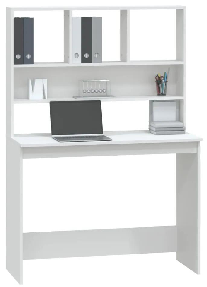 vidaXL Γραφείο με Ράφια Λευκό 102x45x148 εκ. από Επεξεργασμένο Ξύλο