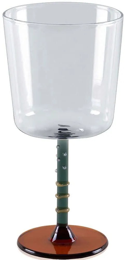 Ποτήρι Κρασιού Κολωνάτο 280TMA1982 8x8x18cm 300ml Amber-Green Hermia Glass