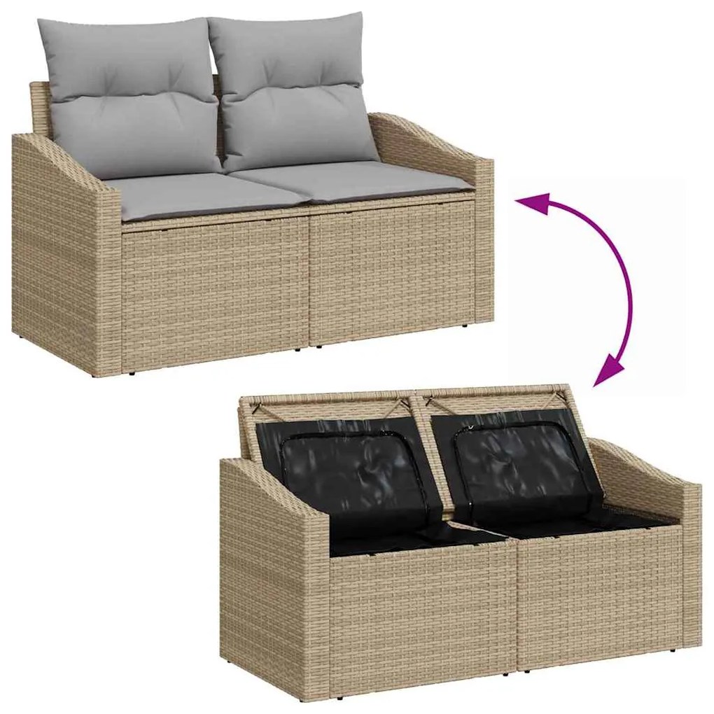 vidaXL Σετ Καναπέ Κήπου 9 pcs Μπεζ, Ανοιχτό Γκρι 110 x 55 x 71 εκ