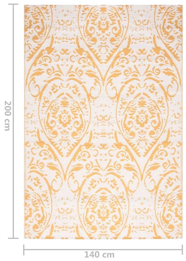 vidaXL Χαλί εξωτερικού χώρου ARAKIL Κίτρινο 140x200 cm PP