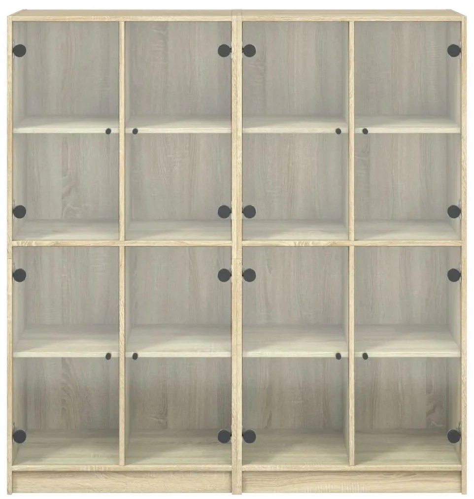 vidaXL Βιβλιοθήκη με Πόρτες Sonoma Δρυς 136x37x142 εκ. Επεξ. Ξύλο