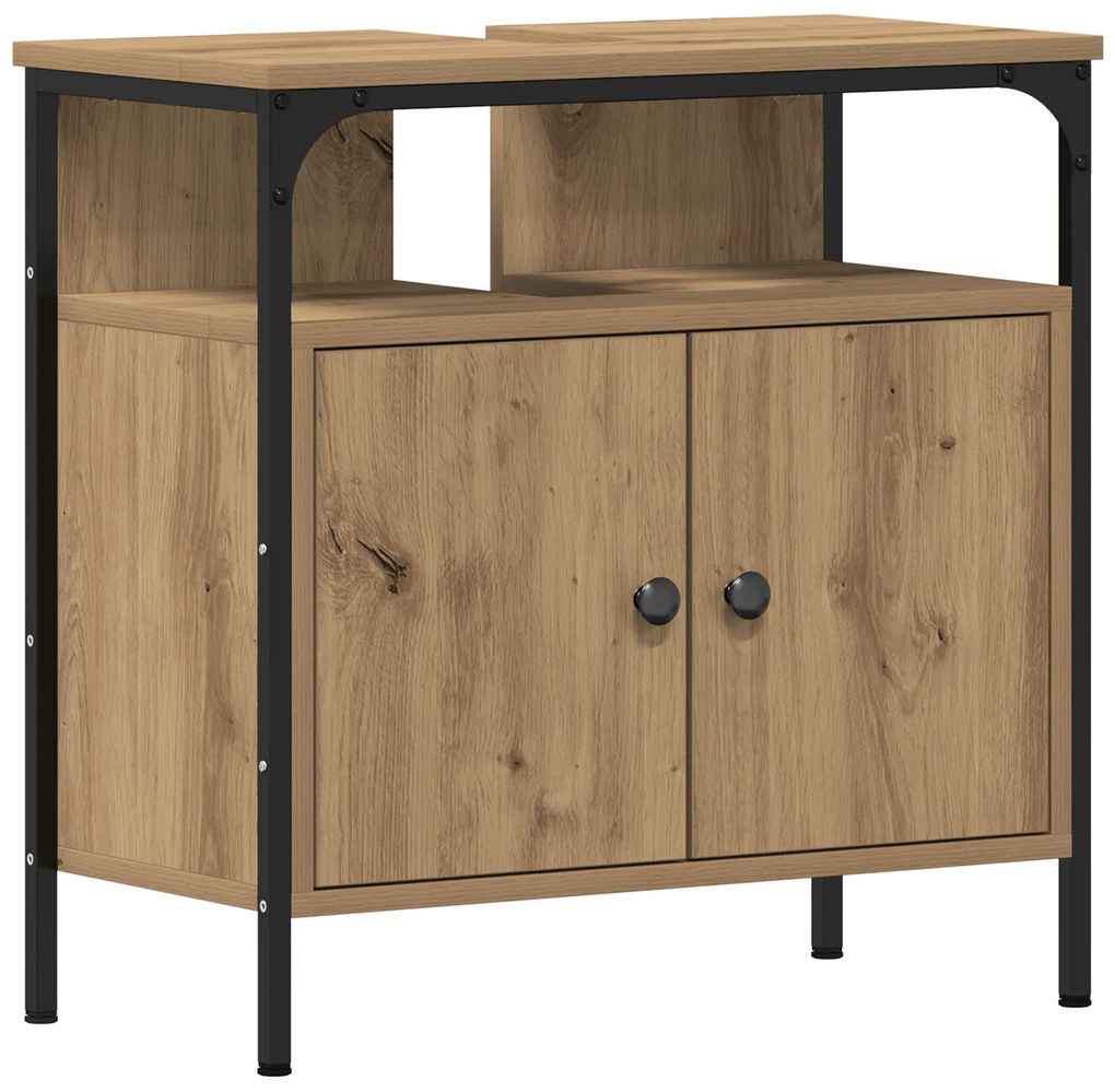 vidaXL Σετ επίπλων μπάνιου 4 κομματιών από ξύλο Artisan Oak, επεξεργασμένο ξύλο.