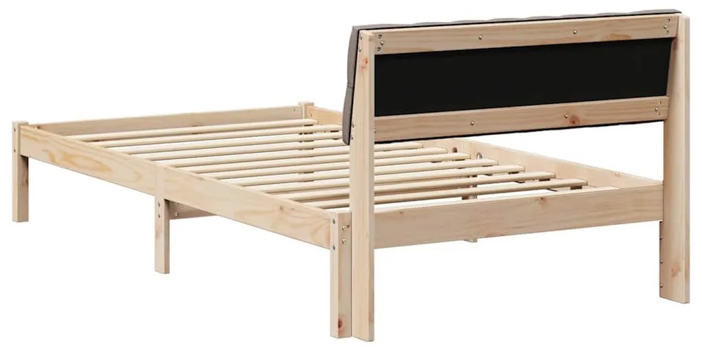 vidaXL Σκελετός Κρεβατιού με κεφαλάρι Καφέ και ταμπά 100 x 200 cm