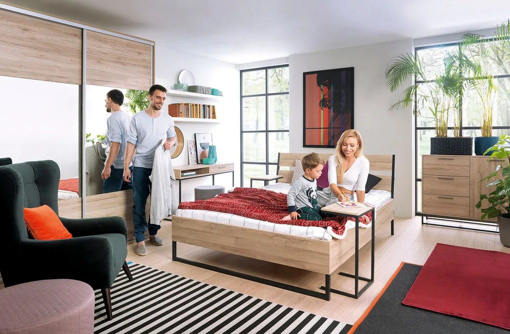 Σιφονιέρα Boston BC103, Grandson δρυς, Με συρτάρια και ντουλάπια, 95x151x39cm