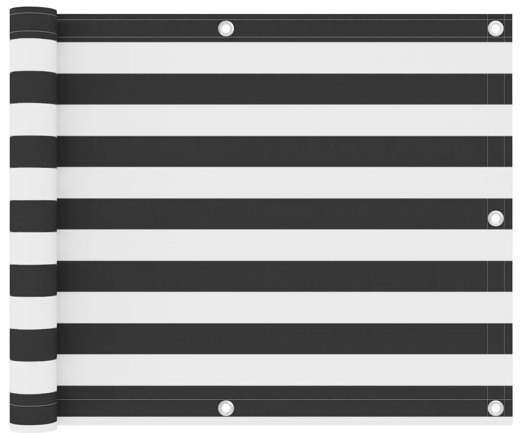 vidaXL Διαχωριστικό Βεράντας Ανθρακί/Λευκό 75 x 600 εκ. Ύφασμα Oxford