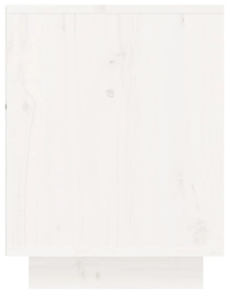 Παπουτσοθήκη Λευκή 60 x 34 x 45 εκ. από Μασίφ Ξύλο Πεύκου - Λευκό