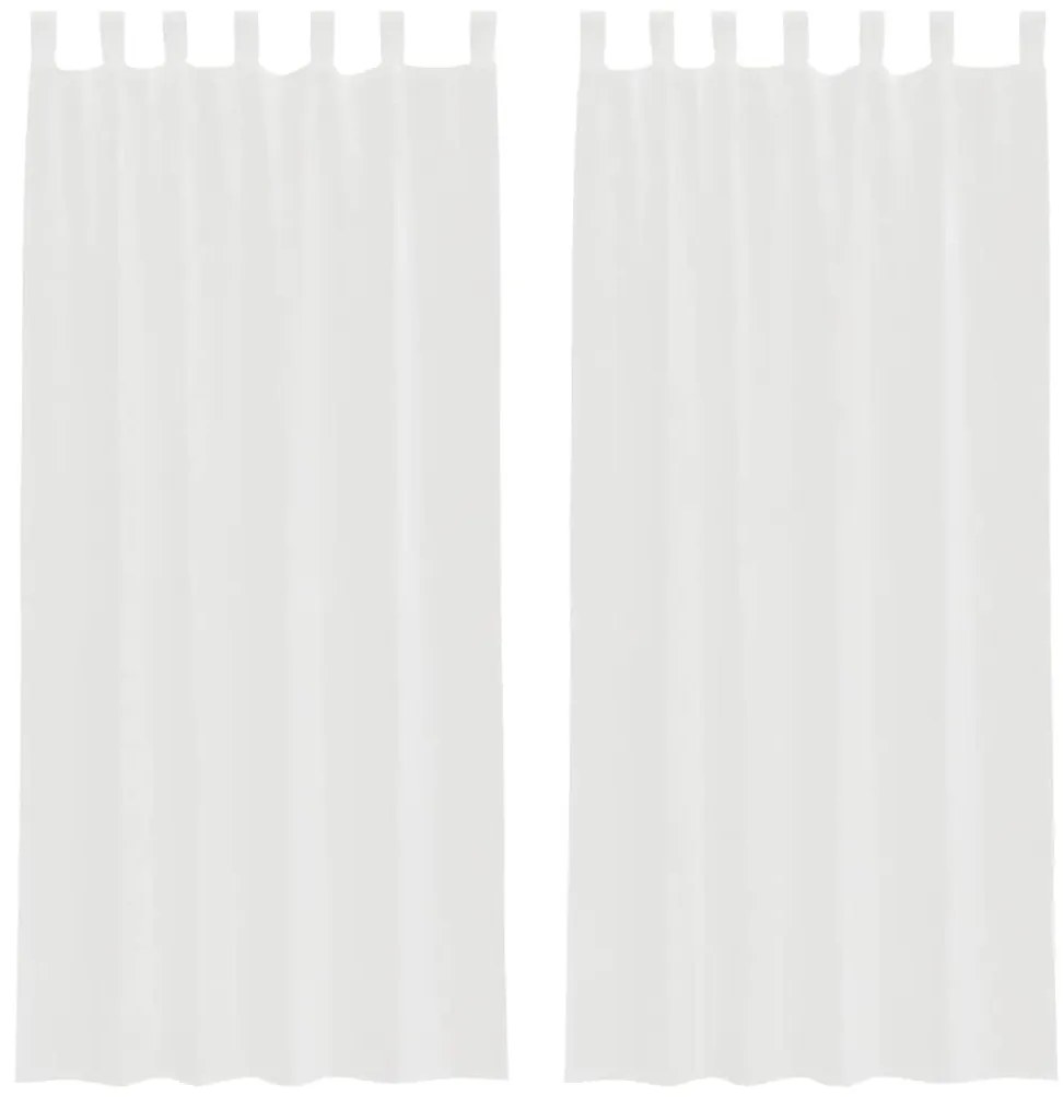 vidaXL Κουρτίνες Voile με βρόχους 2 τεμάχια Λευκό 140x245 cm